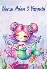 deniz kızı ahşap anahtarlık